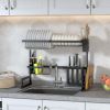 Dish drainer rack tableware rack above the kitchen sink double sink stainless steel