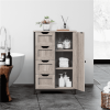 32.5" Tall Wooden Bathroom Base Cabinet Storage Organizer with 4 Drawers, Gray