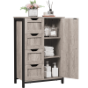 32.5" Tall Wooden Bathroom Base Cabinet Storage Organizer with 4 Drawers, Gray