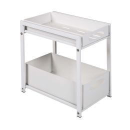 Metal Kitchen Cabinet Organizer with Drawers, White