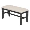 6-Piece Wood Dining Table Set Kitchen Table Set with Upholstered Bench and 4 Dining Chairs, Farmhouse Style