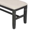 6-Piece Wood Dining Table Set Kitchen Table Set with Upholstered Bench and 4 Dining Chairs, Farmhouse Style