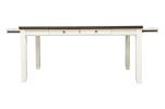 Classic Dining Room Furniture Rectangular Dining Table 1pc Dining Table Only White Rubberwood Walnut Acacia Veneer Table Top w Pull out Drawers