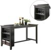 Modern Casual 1pc Counter Height High Dining Table w Storage Shelves Dark Brown Finish Wooden Kitchen Breakfast Table Dining Room Furniture