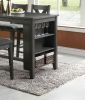 Modern Casual 1pc Counter Height High Dining Table w Storage Shelves Dark Brown Finish Wooden Kitchen Breakfast Table Dining Room Furniture