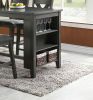 Modern Casual 1pc Counter Height High Dining Table w Storage Shelves Dark Brown Finish Wooden Kitchen Breakfast Table Dining Room Furniture