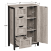 32.5" Tall Wooden Bathroom Base Cabinet Storage Organizer with 4 Drawers, Gray