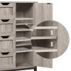 32.5" Tall Wooden Bathroom Base Cabinet Storage Organizer with 4 Drawers, Gray
