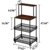 4-Storey Kitchen Bread Rack, Vertical Microwave Oven Rack, Kitchen Storage Rack With Wheels, Suitable For Kitchens And Restaurants