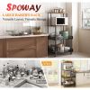 4-Storey Kitchen Bread Rack, Vertical Microwave Oven Rack, Kitchen Storage Rack With Wheels, Suitable For Kitchens And Restaurants
