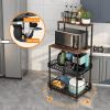4-Storey Kitchen Bread Rack, Vertical Microwave Oven Rack, Kitchen Storage Rack With Wheels, Suitable For Kitchens And Restaurants