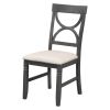 6-Piece Wood Dining Table Set Kitchen Table Set with Upholstered Bench and 4 Dining Chairs, Farmhouse Style