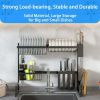 Dish drainer rack tableware rack above the kitchen sink double sink stainless steel