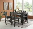 Modern Casual 1pc Counter Height High Dining Table w Storage Shelves Dark Brown Finish Wooden Kitchen Breakfast Table Dining Room Furniture