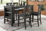 Modern Casual 1pc Counter Height High Dining Table w Storage Shelves Dark Brown Finish Wooden Kitchen Breakfast Table Dining Room Furniture