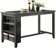 Modern Casual 1pc Counter Height High Dining Table w Storage Shelves Dark Brown Finish Wooden Kitchen Breakfast Table Dining Room Furniture