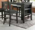 Modern Casual 1pc Counter Height High Dining Table w Storage Shelves Dark Brown Finish Wooden Kitchen Breakfast Table Dining Room Furniture