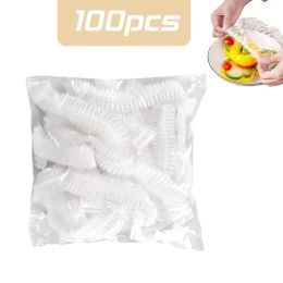 100-300pcs Disposable Food Cover Bag Plastic Wrap Elastic Food Lids Storage Kitchen Organizer Fresh Bag Fruit Bowls Caps Packing (Ships From: China)