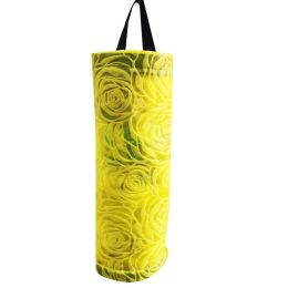 Wall-mounted garbage bag storage bag home kitchen plastic sorting bag portable extraction bag storage artifact (Color: yellow)