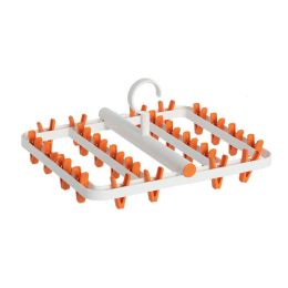 Clothes Drying Rack Foldable Underwear Hanging Dish Rack (Color: orange)