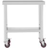 Stainless Steel Commercial Kitchen Work Table 36x24 Inch With 4 Casters