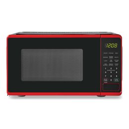 0.7 cu. ft. Countertop Microwave Oven, 700 Watts, Black (Color: Red)