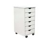 Original Roll Cart, Solid Wood, 6 Drawer Roll Cart, Black
