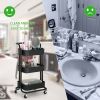 3-Tier Metal Rolling Utility Cart Multi-function Organizer Shelf Kitchen Organizer Rack Tower Rack with Wheels Trolley Cart, Black