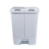 Double Plastic Trash and Recycling Bin with Slow Closing Lid, 11 Gallon