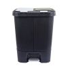 Double Plastic Trash and Recycling Bin with Slow Closing Lid, 11 Gallon