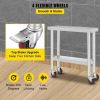 Stainless Steel Commercial Kitchen Work Table 36x24 Inch With 4 Casters