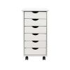 Original Roll Cart, Solid Wood, 6 Drawer Roll Cart, Black