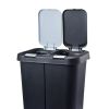 Double Plastic Trash and Recycling Bin with Slow Closing Lid, 11 Gallon