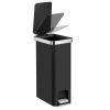 10.5 Gallon Trash Can, Plastic Slim Step On Kitchen Trash Can, Black