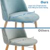 2pcs Velvet Dining Chairs with Backrest for Kitchen, Pink