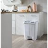 Double Plastic Trash and Recycling Bin with Slow Closing Lid, 11 Gallon
