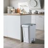 Double Plastic Trash and Recycling Bin with Slow Closing Lid, 11 Gallon