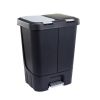 Double Plastic Trash and Recycling Bin with Slow Closing Lid, 11 Gallon
