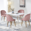 2pcs Velvet Dining Chairs with Backrest for Kitchen, Pink
