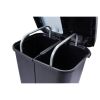 Double Plastic Trash and Recycling Bin with Slow Closing Lid, 11 Gallon